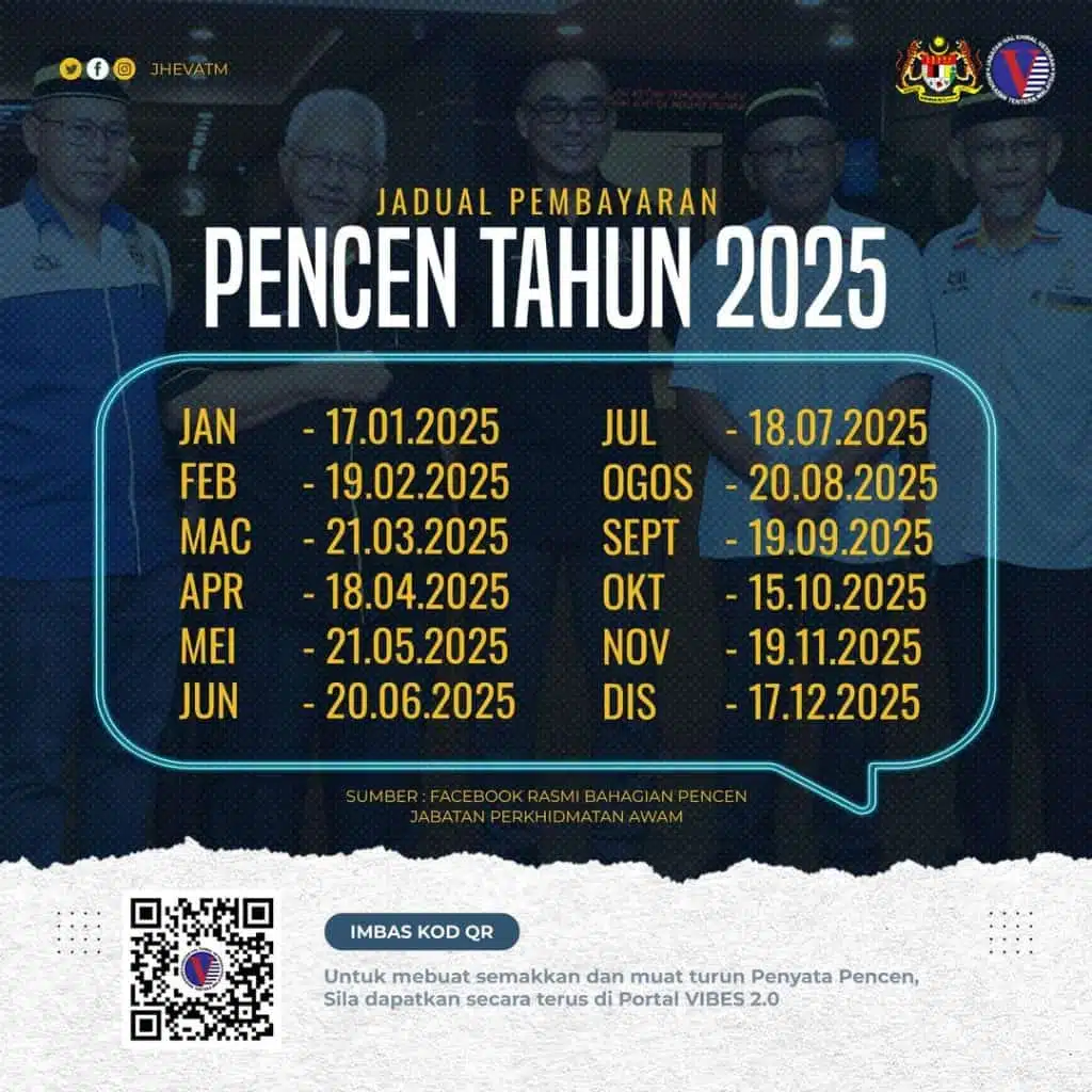 Jadual Bayaran Pencen JHEV ATM 2025